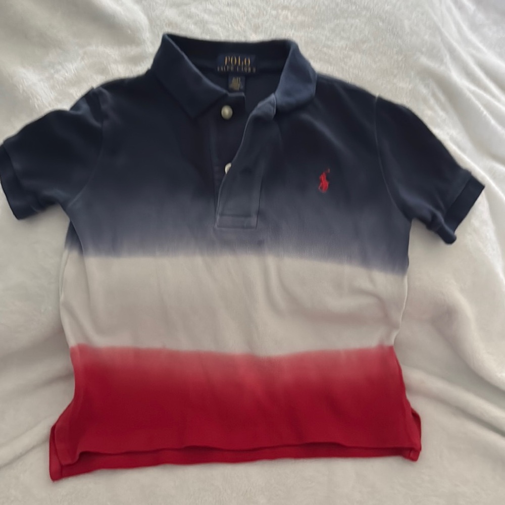 Polo by Ralph Lauren Blue and White Classic Polo Shirt